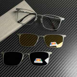 Armações De Óculos Masculino Clipon 8003s 3 Em 1 Polarizadas Com Primavera Metal Magnetic Eyewear