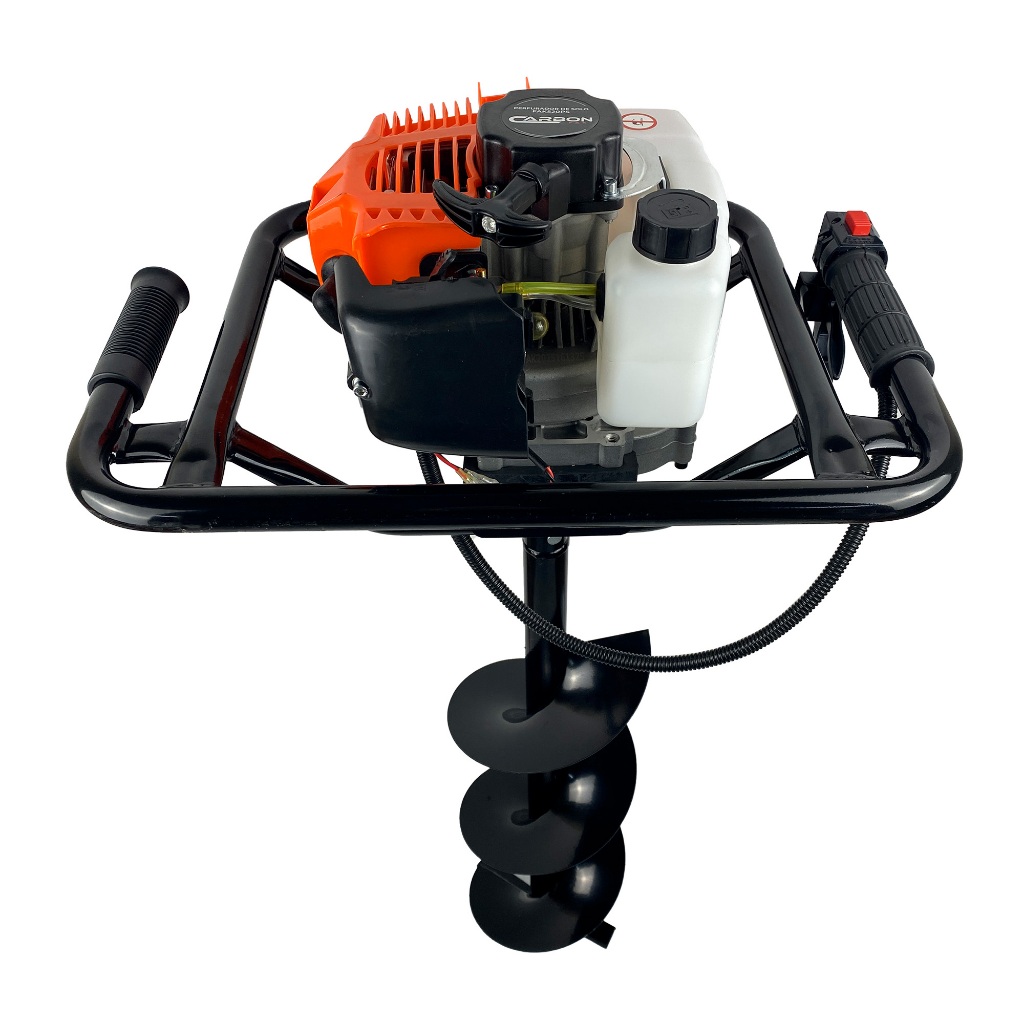 Perfurador de Solo a Gasolina 52cc 2,5HP com Broca 80x20cm + 2x