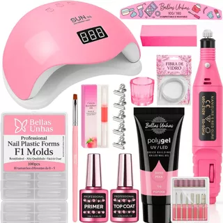 Kit Alongamento de Unha Polygel Poligel Cabine Estufa Lixadeira Elétrica Molde F1 - Envio Imediato em Oferta na Shopee