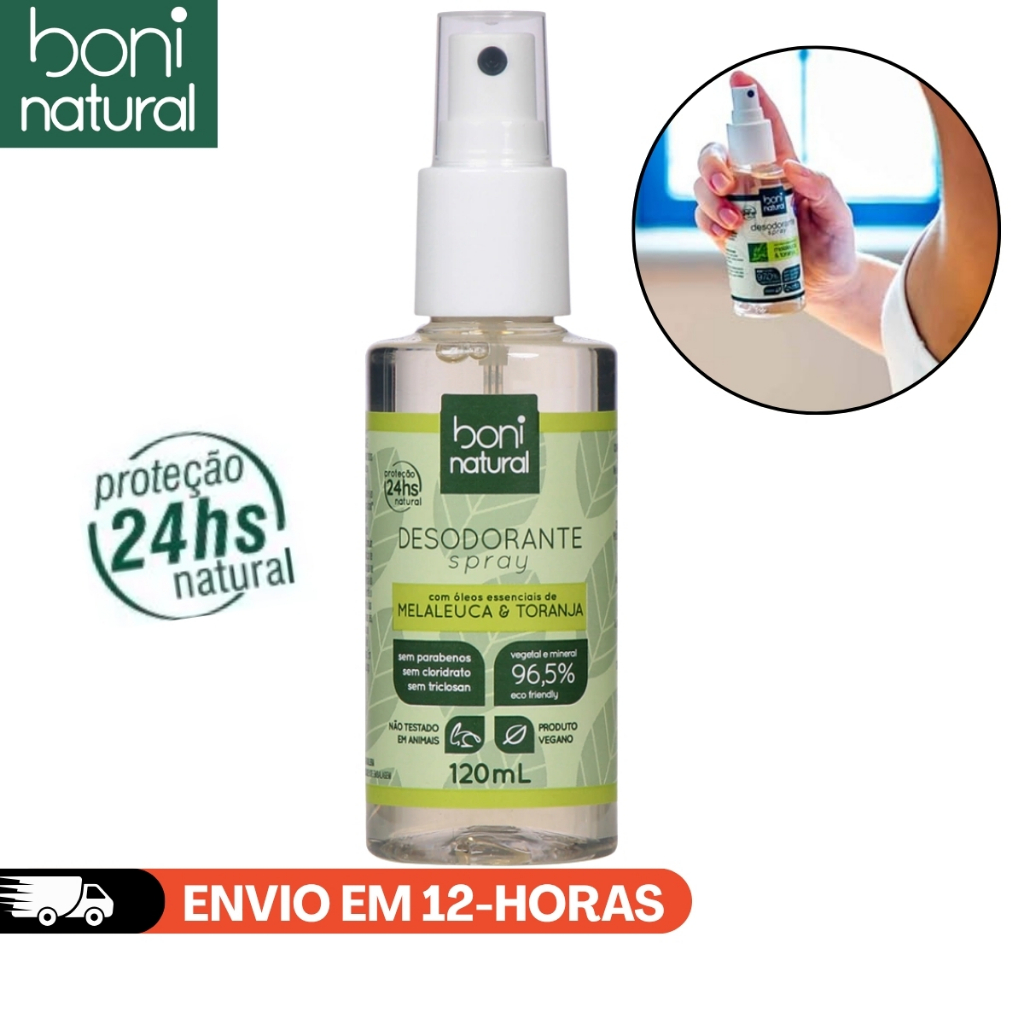 DESODORANTE MELALEUCA E TORANJA SPRAY SEM ALUMINIO BONI NATURAL 120ML ...