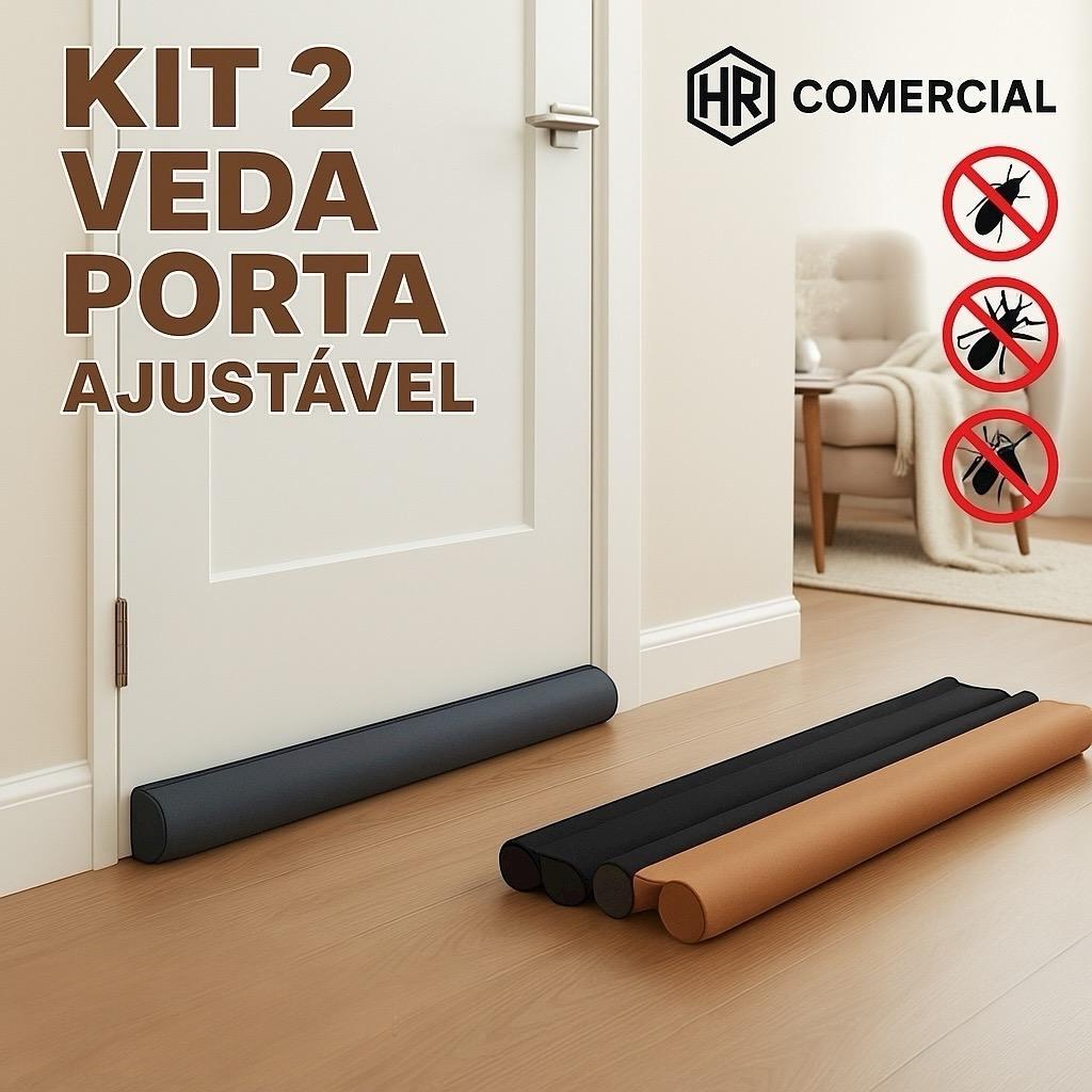 Kit 2 Veda Porta Proteção Protetor de Porta Rolinho Impermeável Duplo ...