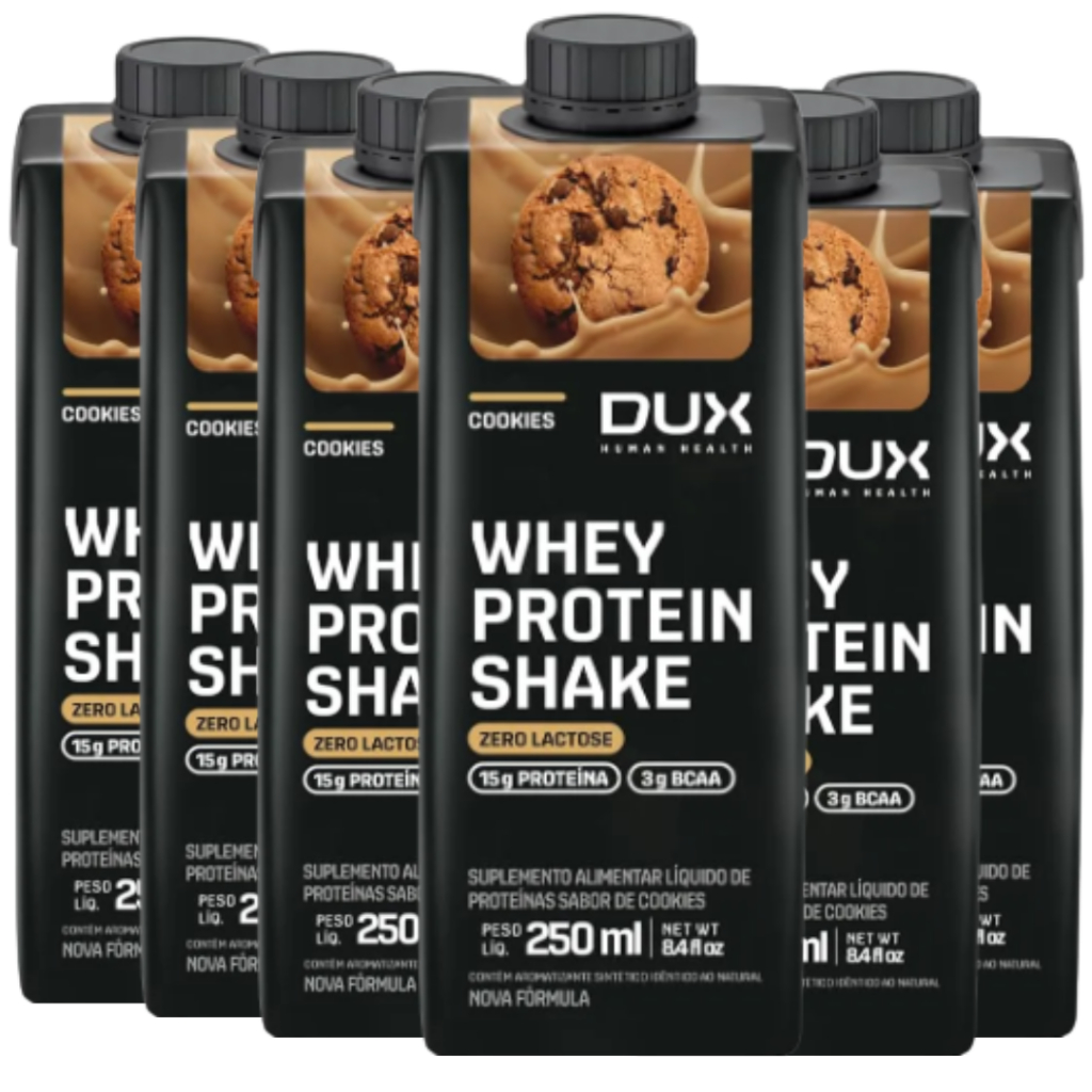 Kit 6 Whey Protein Shake Zero Lactose 250ml DUX Proteína Pronta