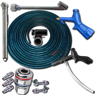 Kit Mangueira P/ Compressor Ar 15m C/ Bico Encher Pneu Hdf1