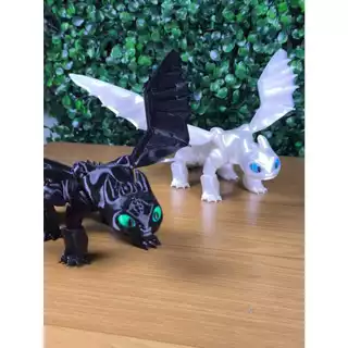Boneco Articulado Dragão Banguela a Fúria da noite + Dragão a Fúria da Luz | Presente Geek - Impressão 3D