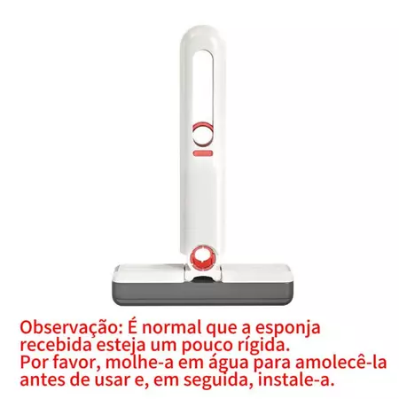 Kit rodinho de pia cozinha rodo mini mop magico limpa e seca - retrátil e pendurável