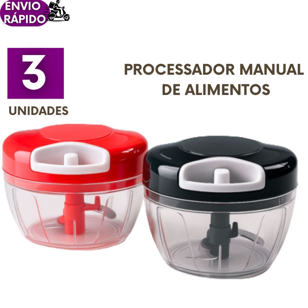 Kit 3 ou 2 un Processador Triturador de Alimentos Manual 500