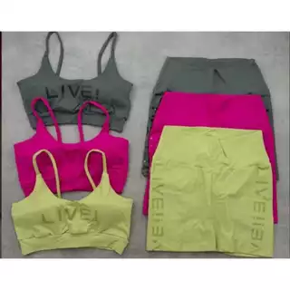 Conjunto Fitness Top E Short Poliamida Premium Cintura Alta Blackout Academia
