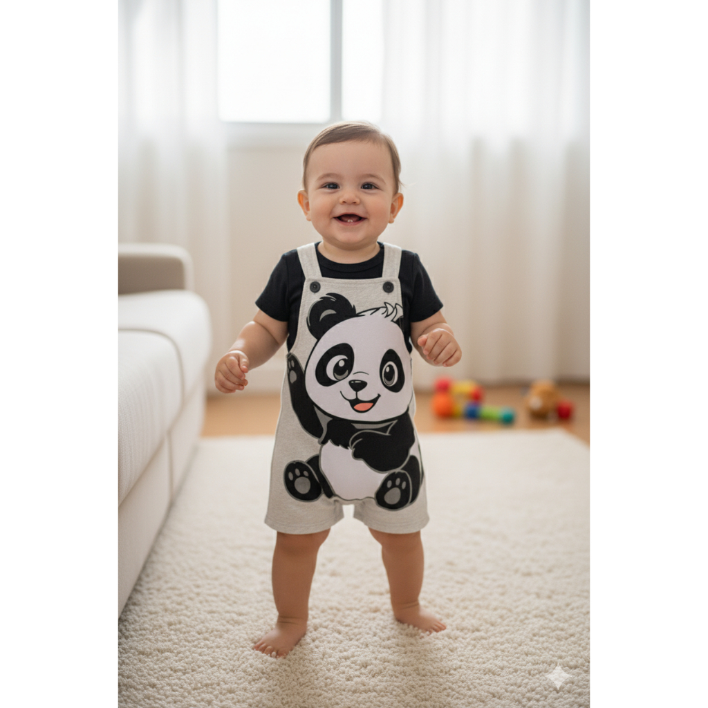 Conjunto Jardineira e Body Menino Verão em Oferta na Shopee