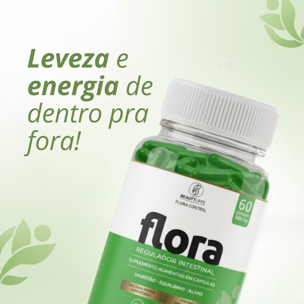 3x Flora Control 60 caps Beauty Liffe - Lactobacillus para Melhora