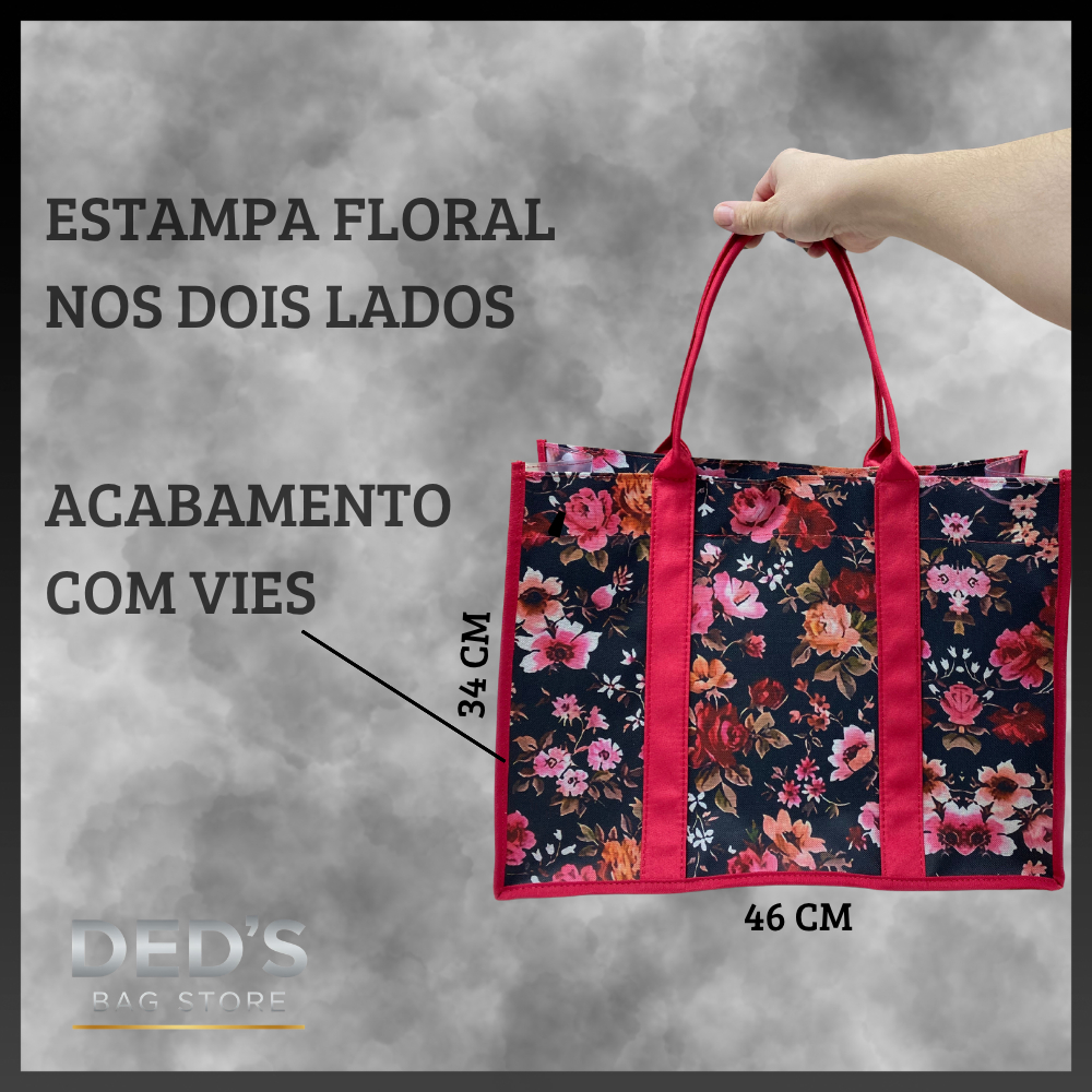 Bolsa para o dia a dia Floral – Nylon 600 | Leve, Espaçosa e Estilosa ...