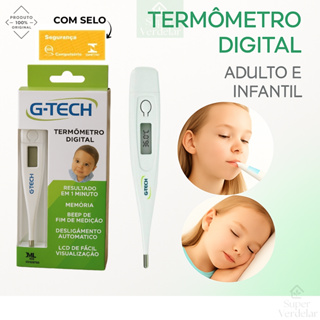 Termômetro Clínico Digital Febre Tela LCD A prova d’agua G-tech  Adulto e Infantil