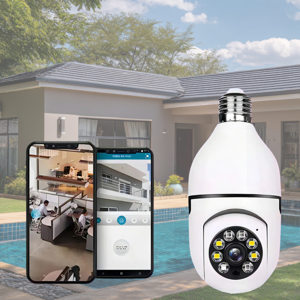 Câmera Lâmpada IP Wi-Fi 360° FullHD Visão Noturna Colorida Bivolt ...