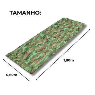 Colchonete Camping Solteiro Camuflado 180x60 Acampamento Dobrável Impermeável Com Alça