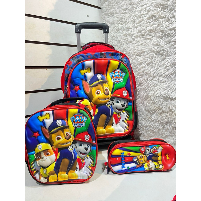 Mochila com lancheira e estojo infantil escolar patrulha canina menino ...