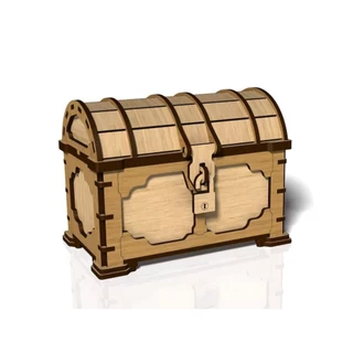 Baú Cofre Tesouro Presente Decoração Armazenamento Mdf - Tamanho M Báu Tesouro em Oferta na Shopee