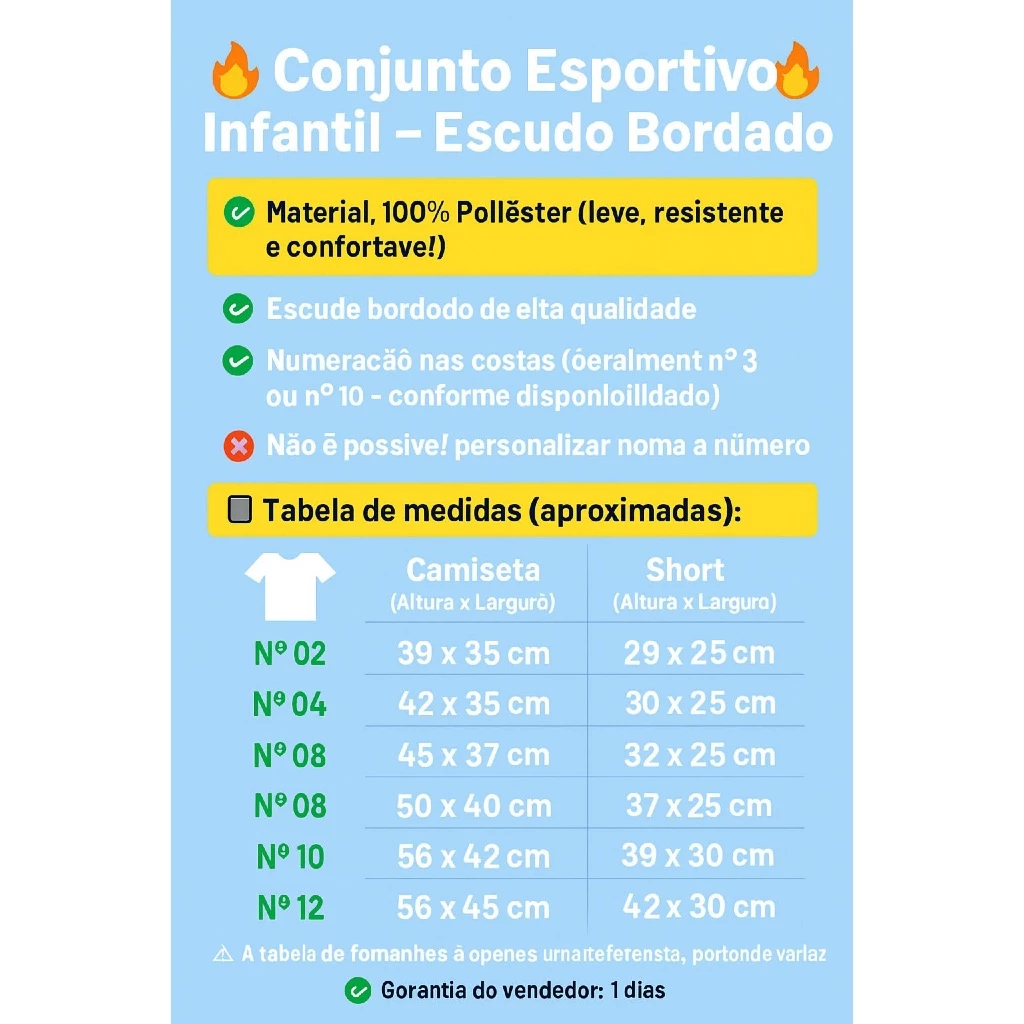 Kit Conjunto times Paulista do 06 ao 14