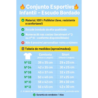 Kit Conjunto times Paulista do 06 ao 14