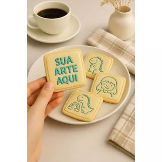 Cortador de Biscoito e Carimbo Personalizado Com Logo