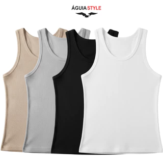 Regata Masculina Ribana Premium Slim Fit Algodão e Elastano Modelo Americano para Academia em Oferta na Shopee
