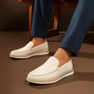 Sapato Mocassim Masculino Gelo Azul Preto Social Couro Loafer Drive Slip on Mule Moderno de Calçar Fácil