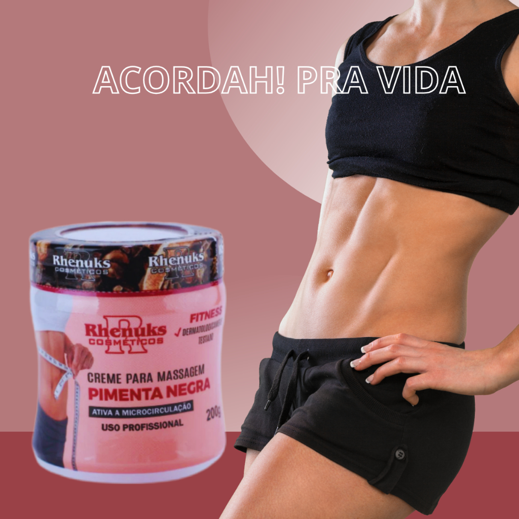 Kit Creme Redutor De Medidas Pimenta Negra 200g - Gel Combate Estrias e ...