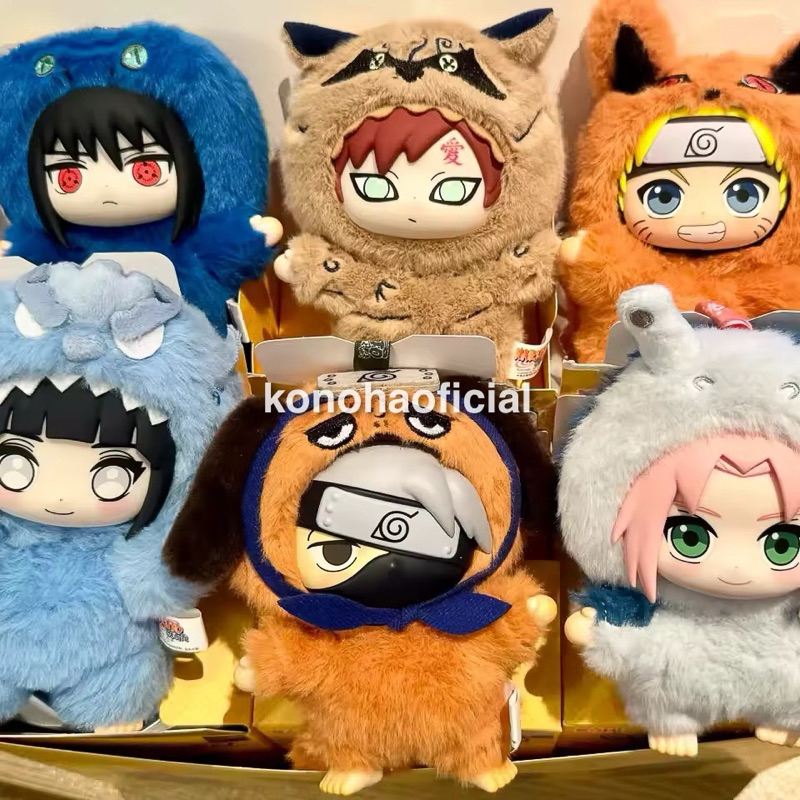 Box Naruto Shippuden Figuras de Ação Labubu Pelúcia Fofa Anime Uzumaki ...