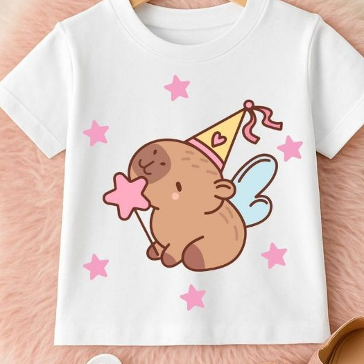 Camiseta Camisa blusa Infantil Capivara Fofa Bichinho Algodão 100%