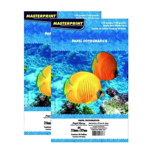 Papel Dupla Face A4 100 Folhas 120g Glossy Fotográfico Masterprint