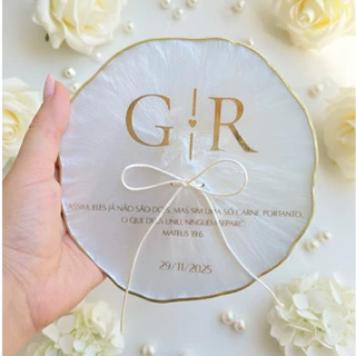 Porta Alianças artesanal em resina I 16cm Personalizado para Casamento, noivas e decoração I Borda arredondadas ou ponta
