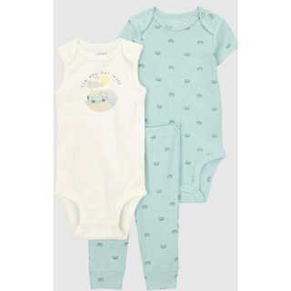 Trio Bebê  Carter´s com 2 Bodies Manga Curta + 1 Calça | Confortável e Fofo em Oferta na Shopee