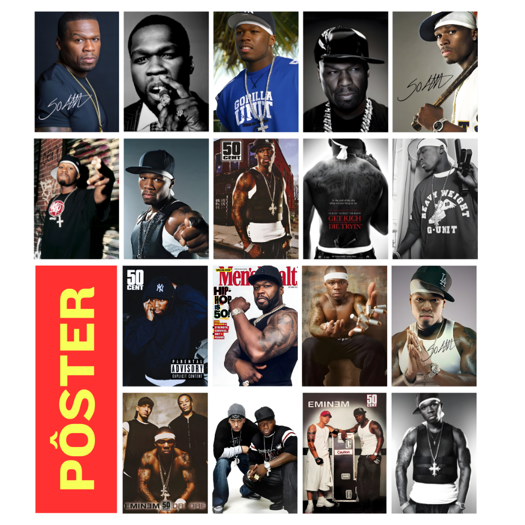 大量ポスター Pôster Premium 50 Cent – Rapper | A4 (20x30 cm) | Cartaz de