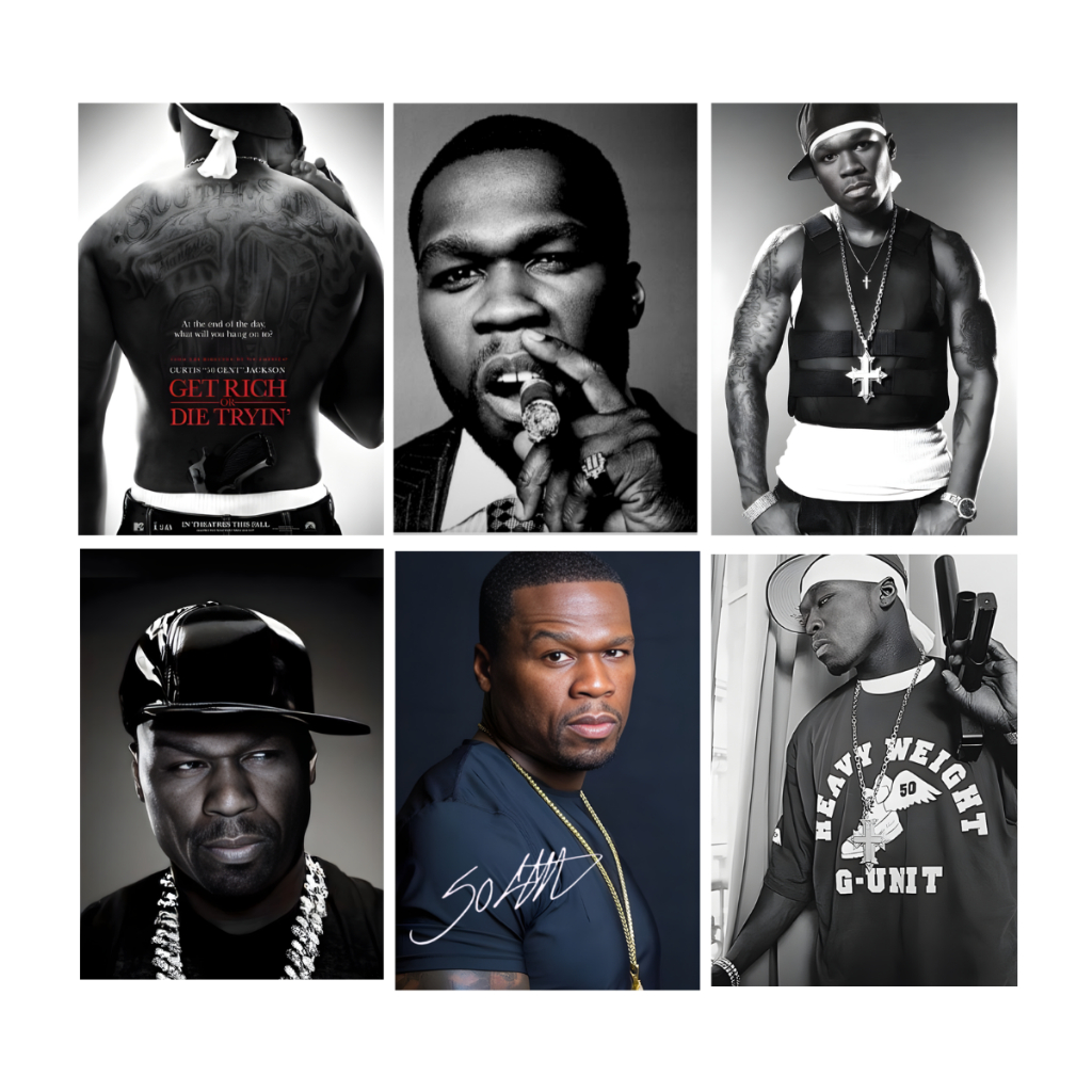Pôster Premium 50 Cent – Rapper | A4 (20x30 cm) | Cartaz de