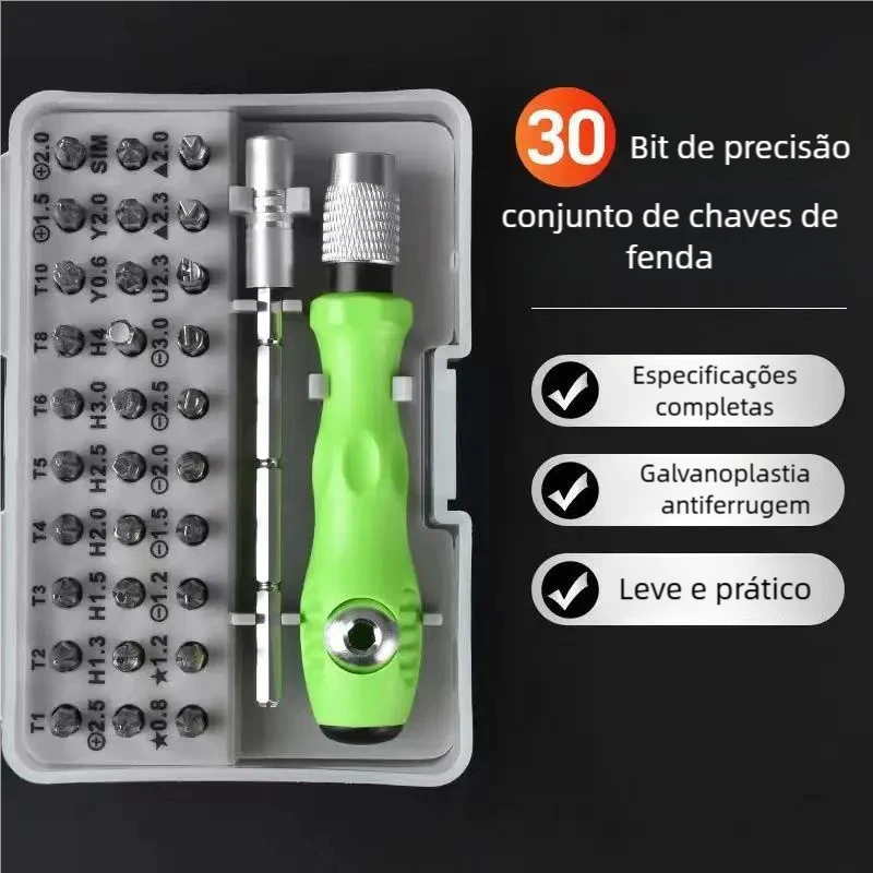 32 em 1 Chave Cruz e Fenda Conjunto Portátil
