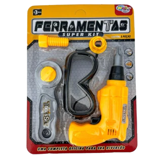 Kit De Ferramentas Com Furadeira Brinquedo Infantil 5 Peças