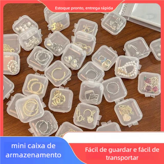 Conjunto de 50 Organizadores Transparentes - Caixas Plásticas Quadradas para Acessórios em Oferta na Shopee