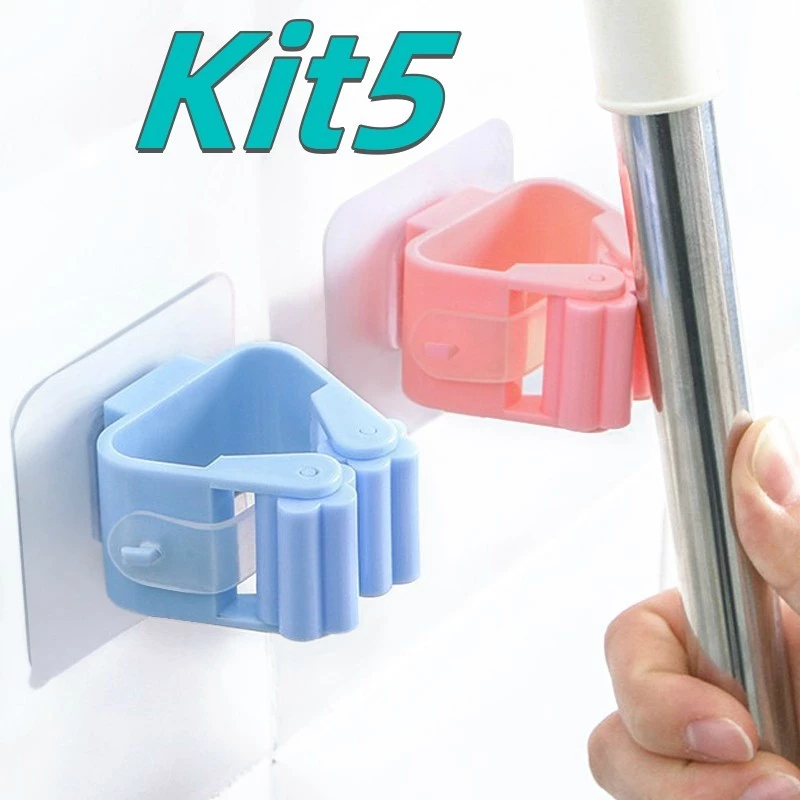 KIT Suporte para Vassouras e Rodo Suporte de Parede Fortalecer Gancho ...