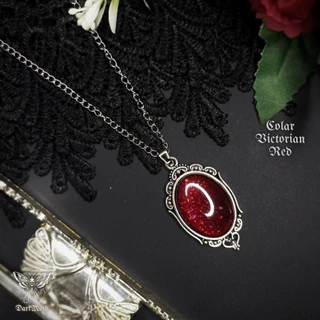 Colar gótico pedra vermelha oval aço inoxidável vitoriano vintage alternativo dark prata camafeu vermelho y2k mistico