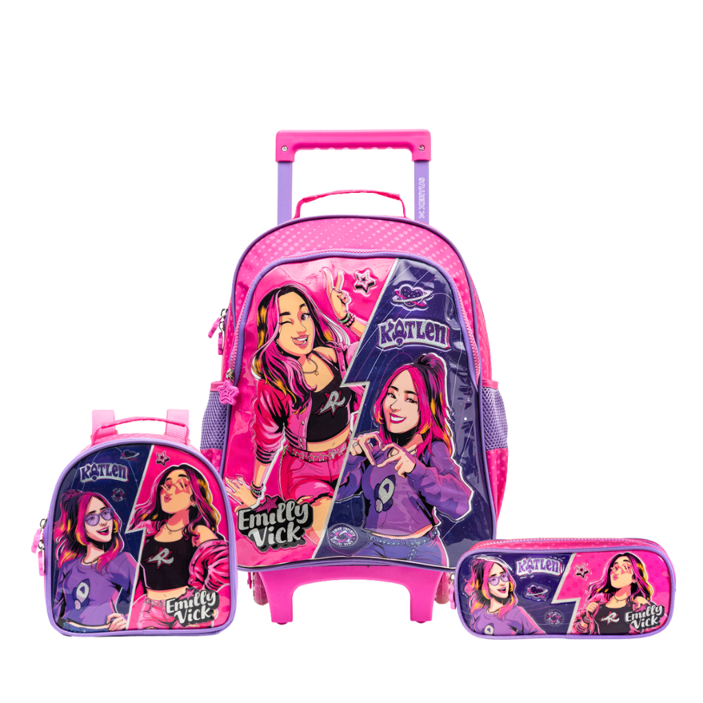 Kit Mochila de Carrinho Emilly Vick Infantil Meninas Original Completa ...
