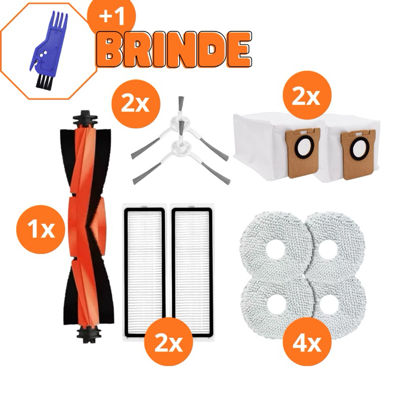 10 Sacs D'aspirateur Pour Xiaomi S20+, X10+, X20+, X10 Plus Robot - Lot Neuf