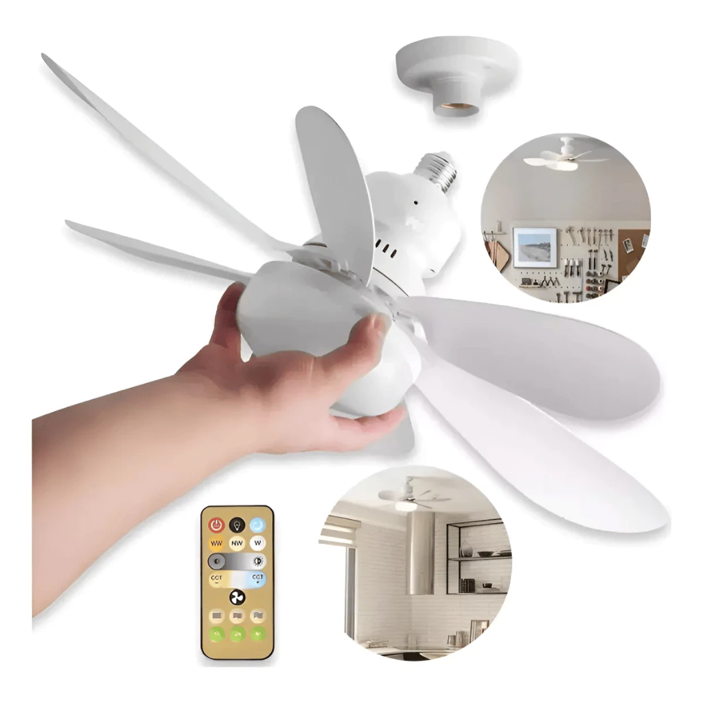 Ventilador de teto Com Luz 3 em 1 com Controle Remoto Bivolt LED 110V 220V