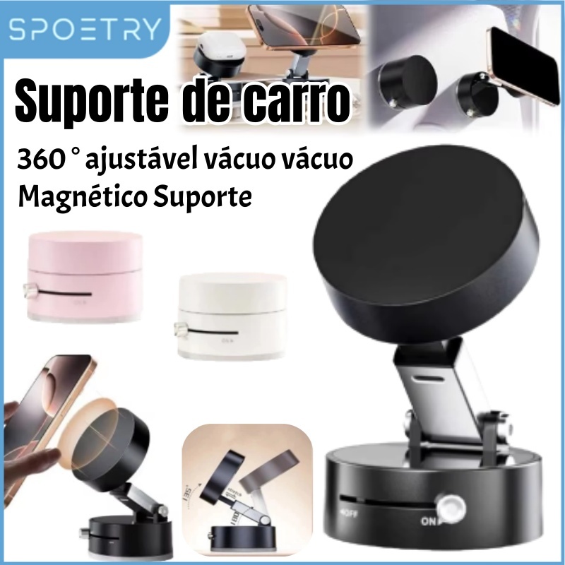 [BR] Suporte de carro 360 ° ajustável vácuo vácuo Magnético Suporte de telefone celular Suporte de telefone de vácuo