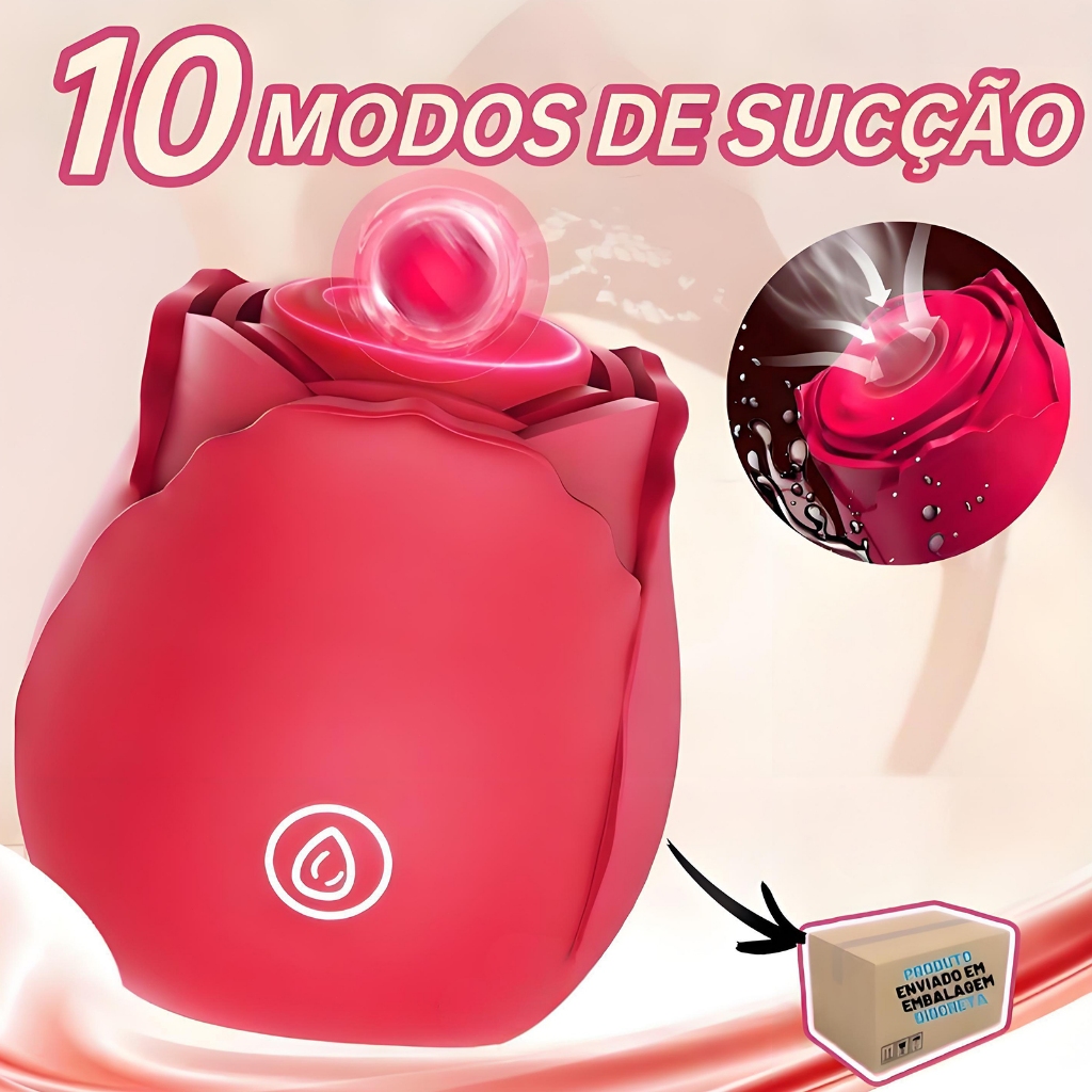 Vibraor Sugador de Clitóris Recarevel em formato rosa 7 modos de sução