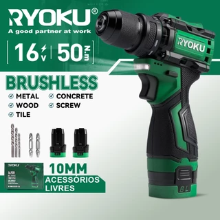 Parafusadeira Furadeira Brushless Sem Fio 16v 2 Bateria 10mm