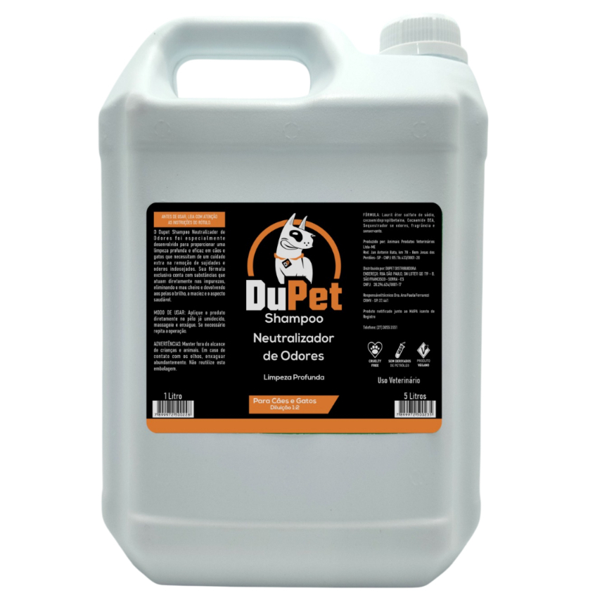 Shampoo DuPet Neutraliza Odor Anti Mau Cheiro Cães 5 Litros - Pet/Cão ...