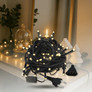 Cordão Led 10 Metros 100leds Luz Fixo Natal Festa Fio Verde Branco Quente Bivolt Decoração 110v 220v