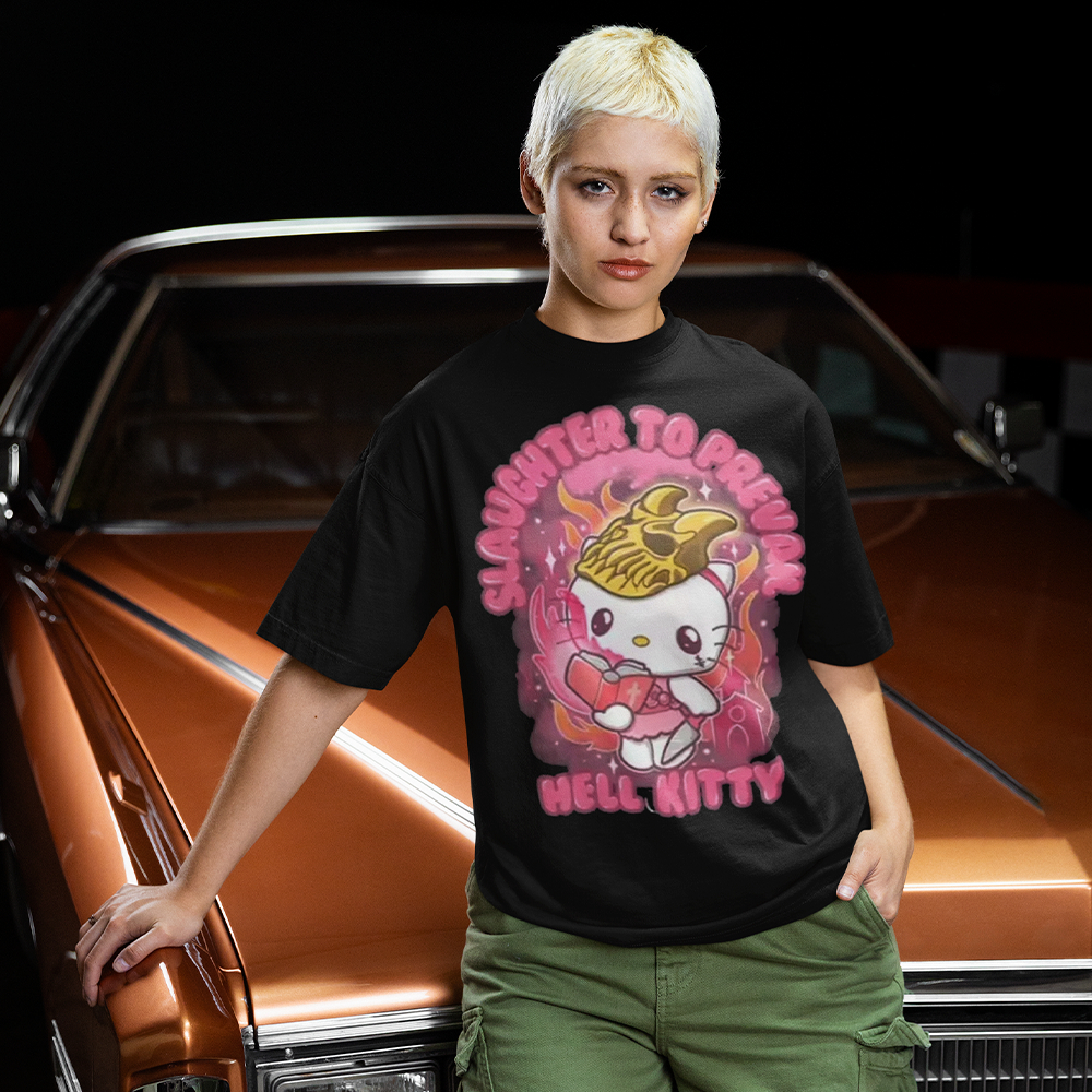 Camiseta Basica OVERSIZED e Regata Slaughter to Prevail Hell Kitty ...