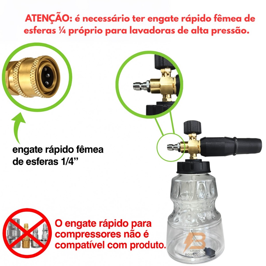 Snow Foam Shampoozeira Lança Espuma 1L Com Conector P/ Engate