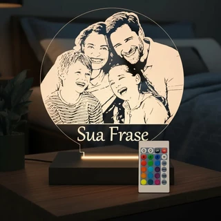 Luminária LED Personalizada Decoração Presente Foto Família