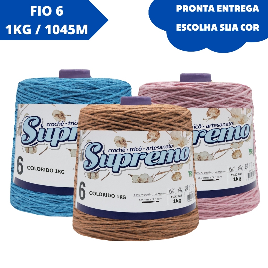 Barbante Supremo 1 Kg Número 6 / 1045 Metros | Shopee Brasil