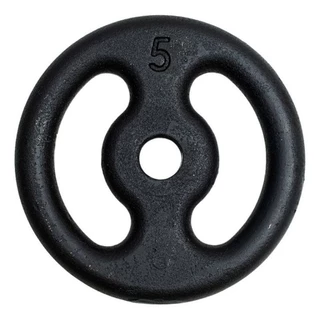 Anilha de ferro 5 kg pintando, furo 31mm
